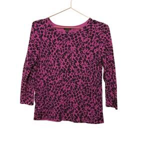 Ann Taylor animal print lightweight sweater size small